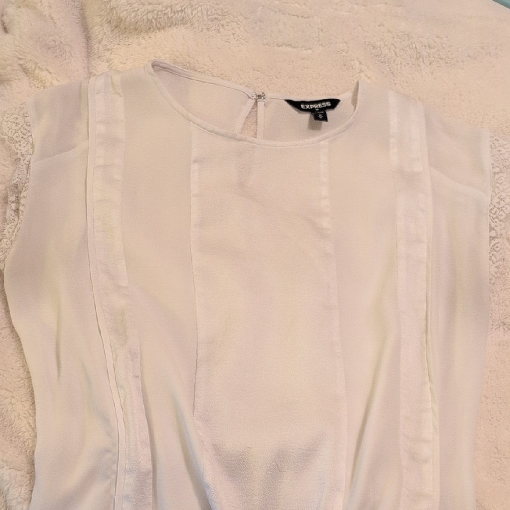 Express Ivory Sheer Blouse